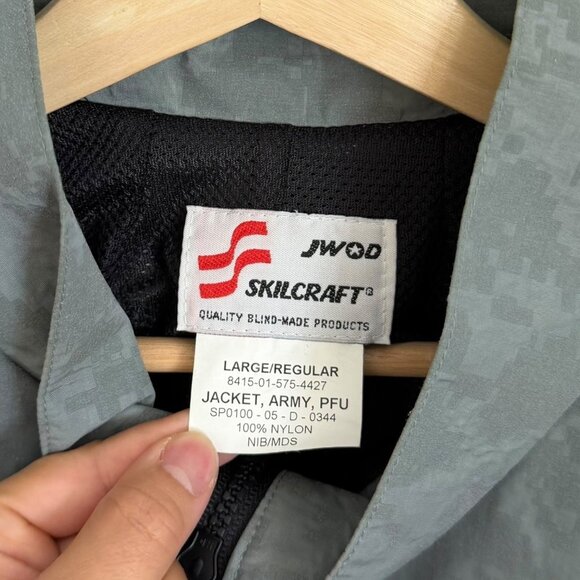 Vintage Mens Reflective Camo Army IPFU Jacket Gray L Retro Streetwear Training - Picture 5 of 6